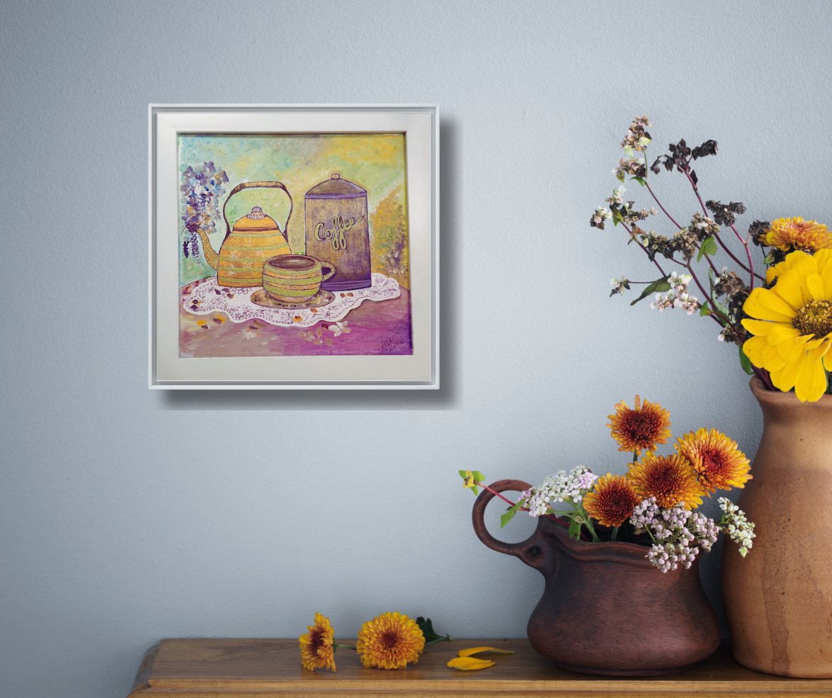 Soirée - Original 14x14 inches framed (without is 12x12 inches $649.99) on Canvas - Image 3