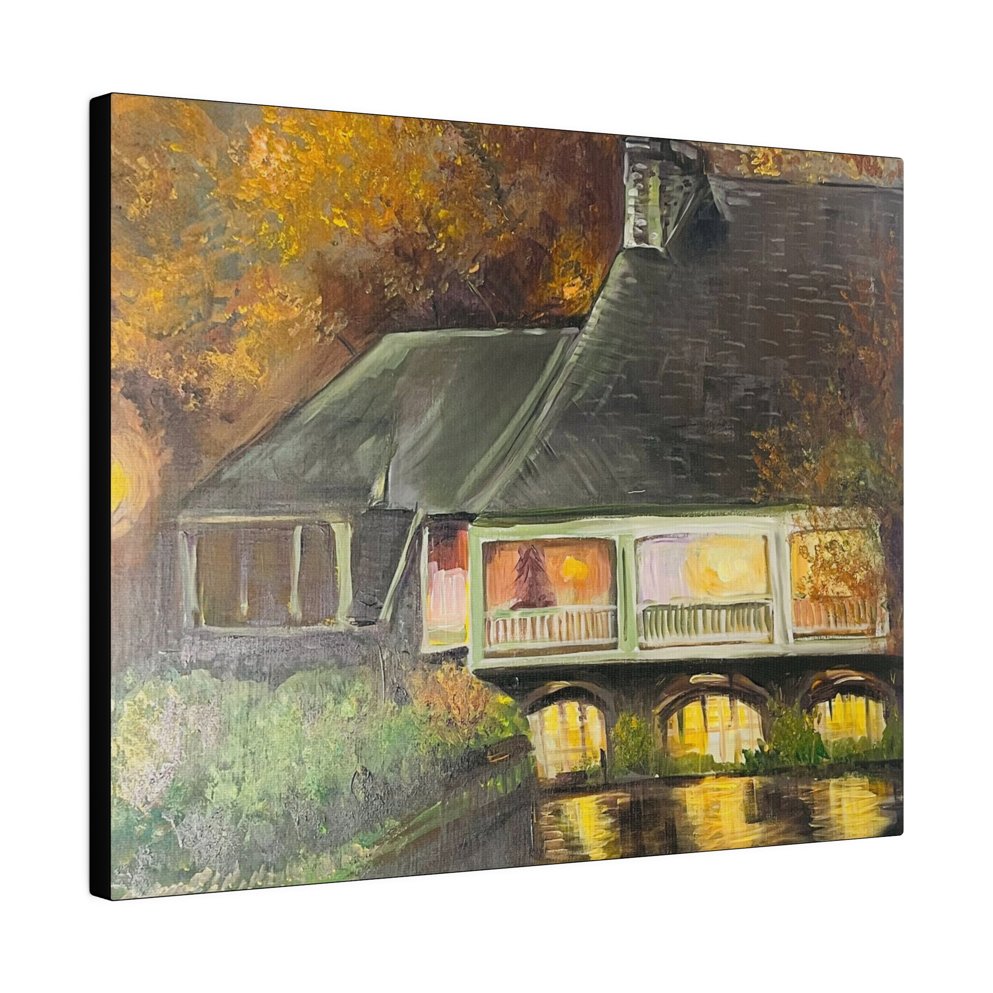 The Cottage near waterfall (Matte Canvas, Stretched, 0.75") - Image 2