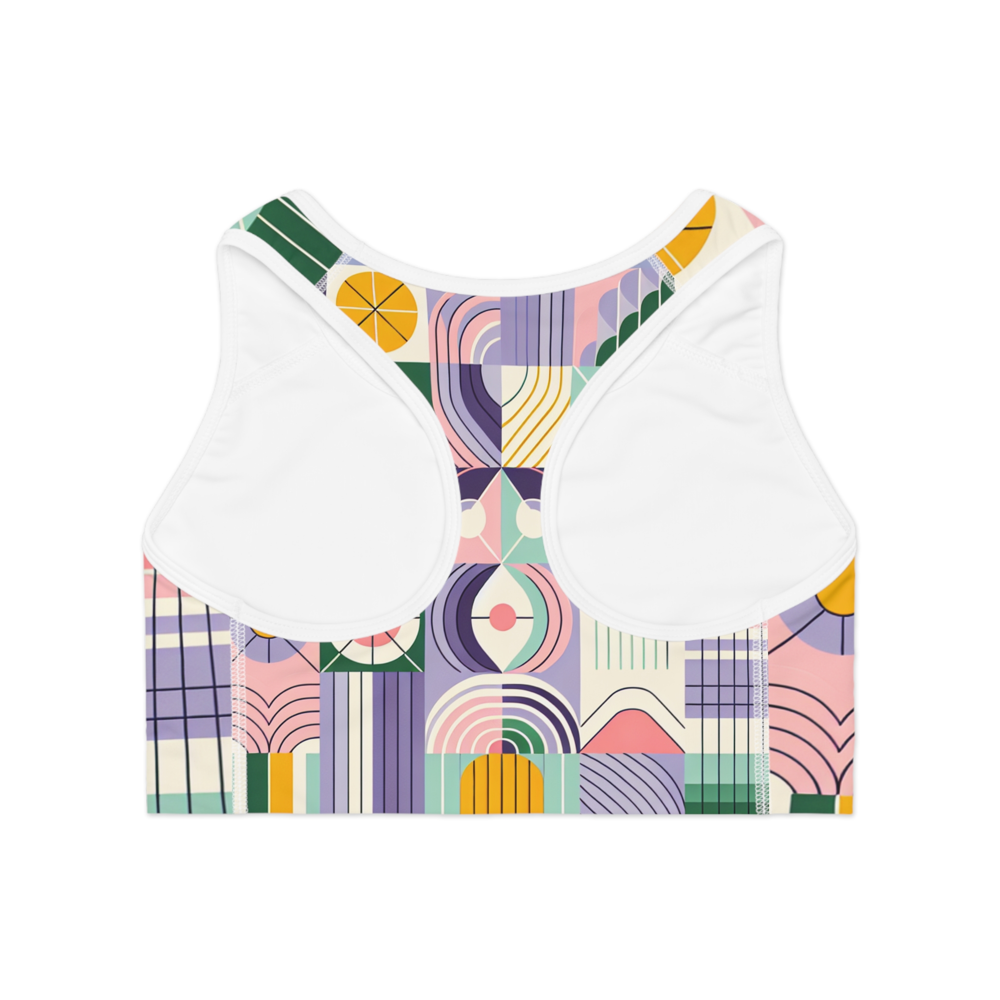 Colorful Geometric Sports Bra for Fitness and Activewear - Image 2
