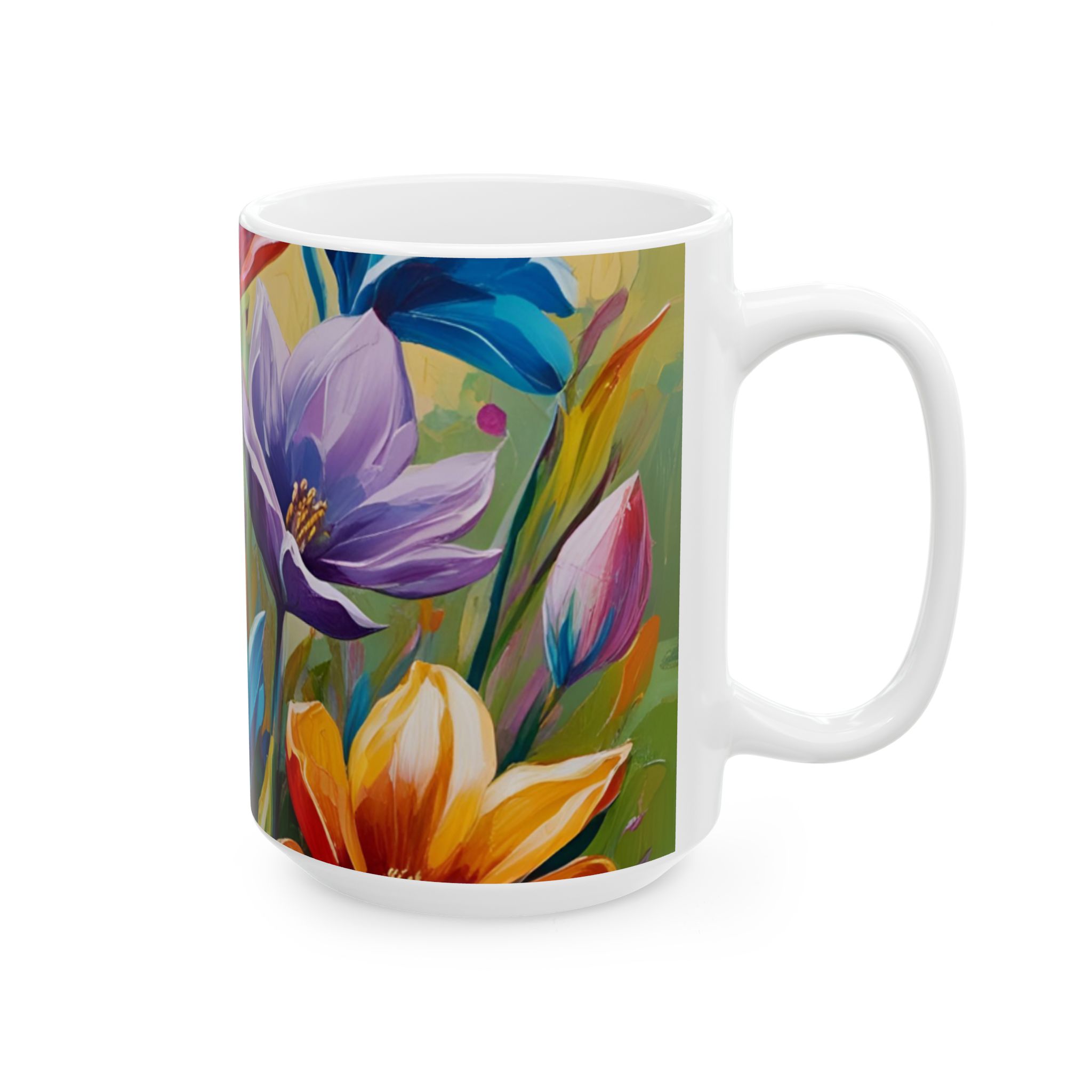 Vibrant Floral Ceramic Mug - 11oz & 15oz - Perfect Gift for Garden Lovers - Image 11