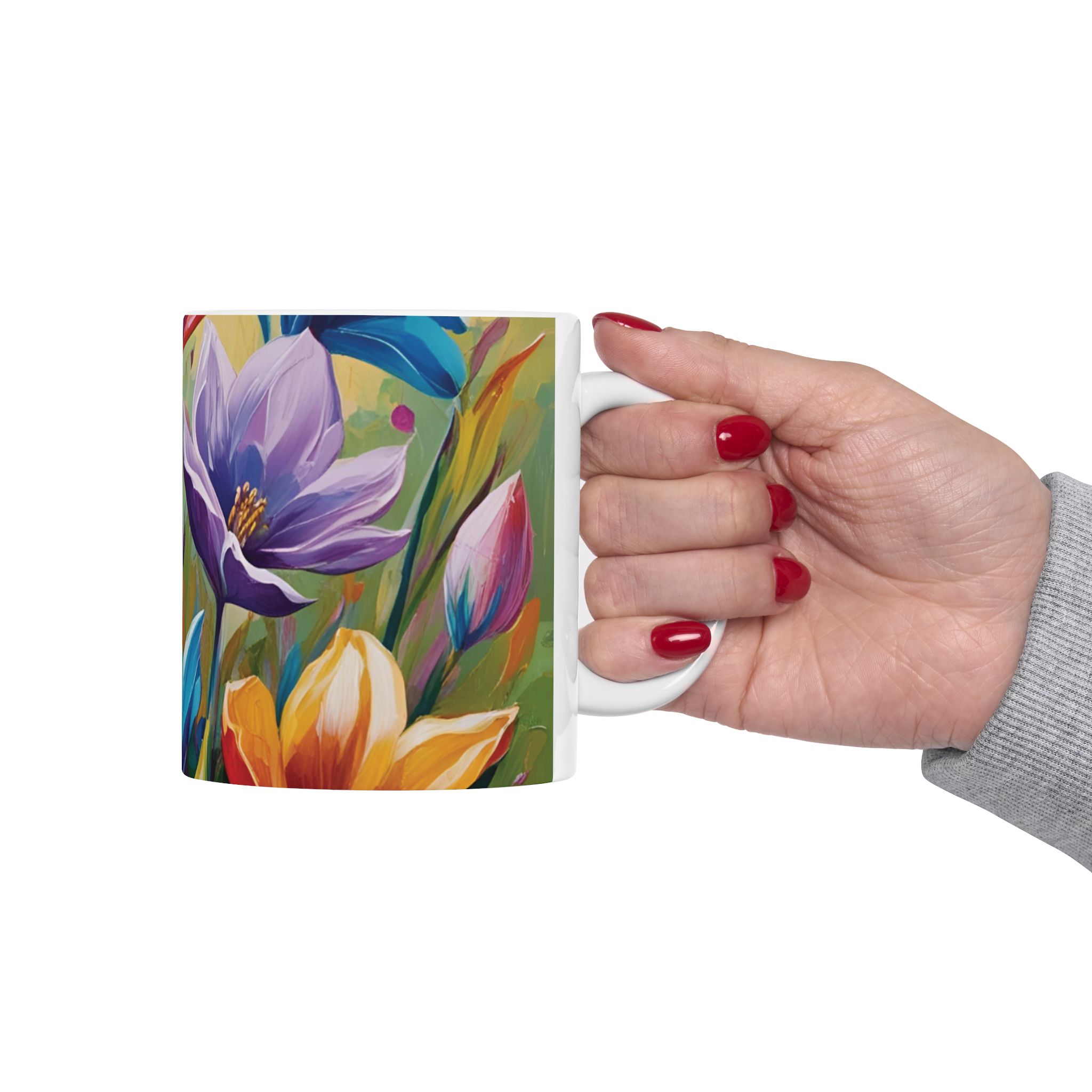 Vibrant Floral Ceramic Mug - 11oz & 15oz - Perfect Gift for Garden Lovers - Image 2