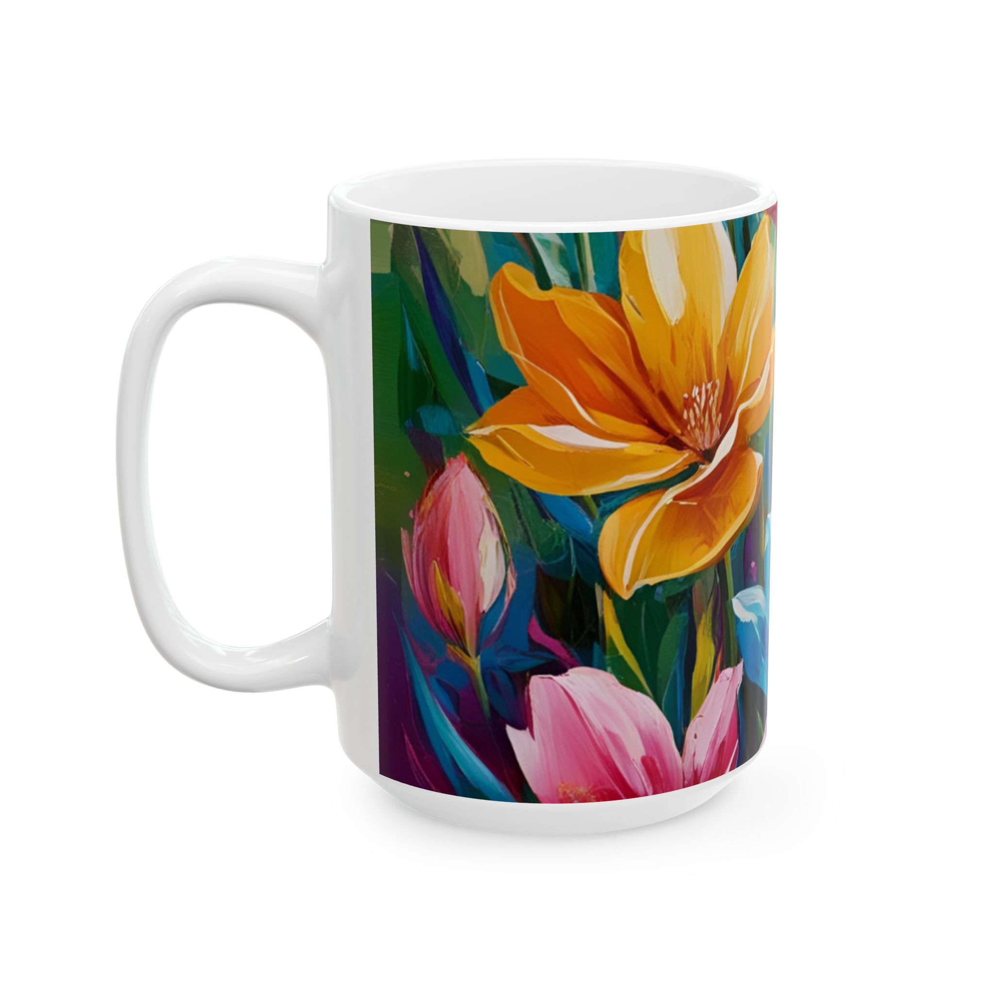 Vibrant Floral Ceramic Mug - 11oz & 15oz - Perfect Gift for Garden Lovers - Image 10