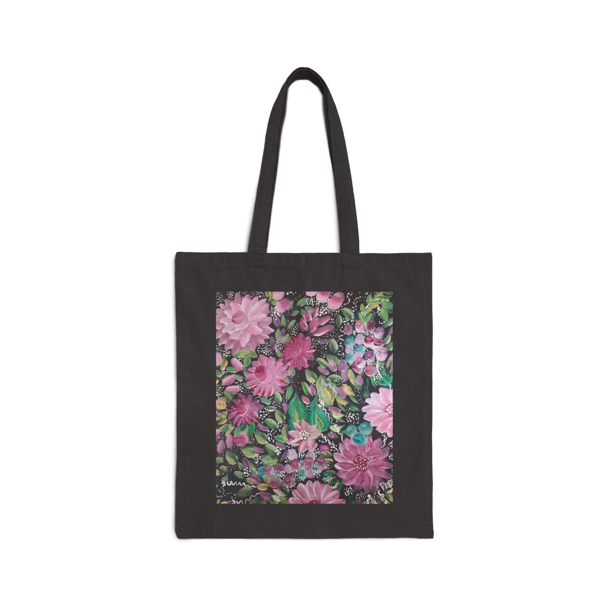 Floral Cotton Canvas Tote Bag | Eco-Friendly, Reusable Grocery Bag, Beach Bag, Gift Bag, Shopping Tote - Image 6