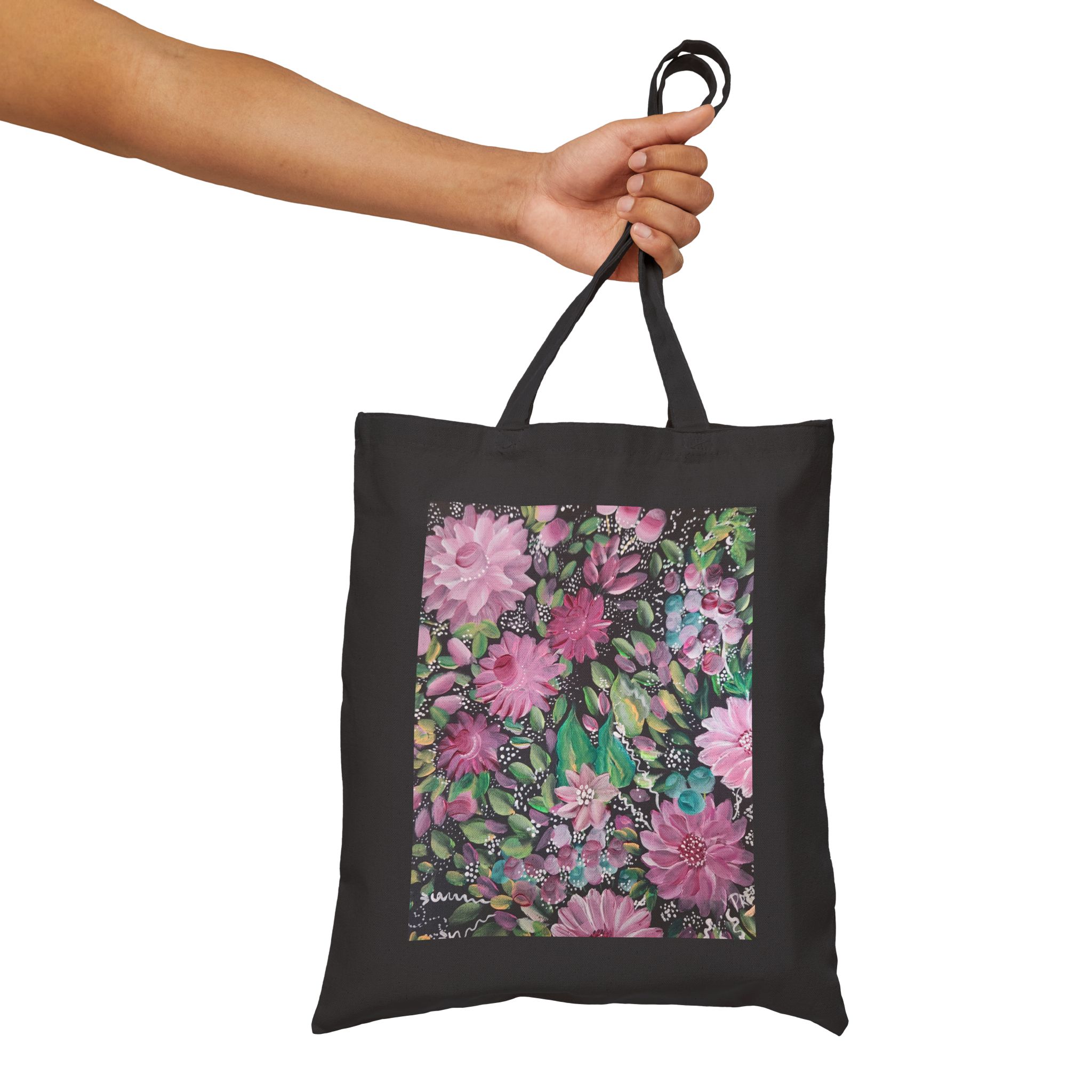 Floral Cotton Canvas Tote Bag | Eco-Friendly, Reusable Grocery Bag, Beach Bag, Gift Bag, Shopping Tote - Image 9